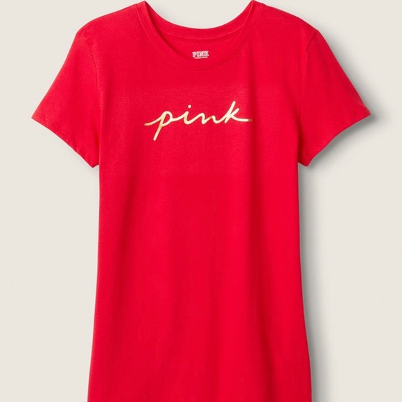 PINK Victoria's Secret Tops - Vs Pink red pepper crew tee